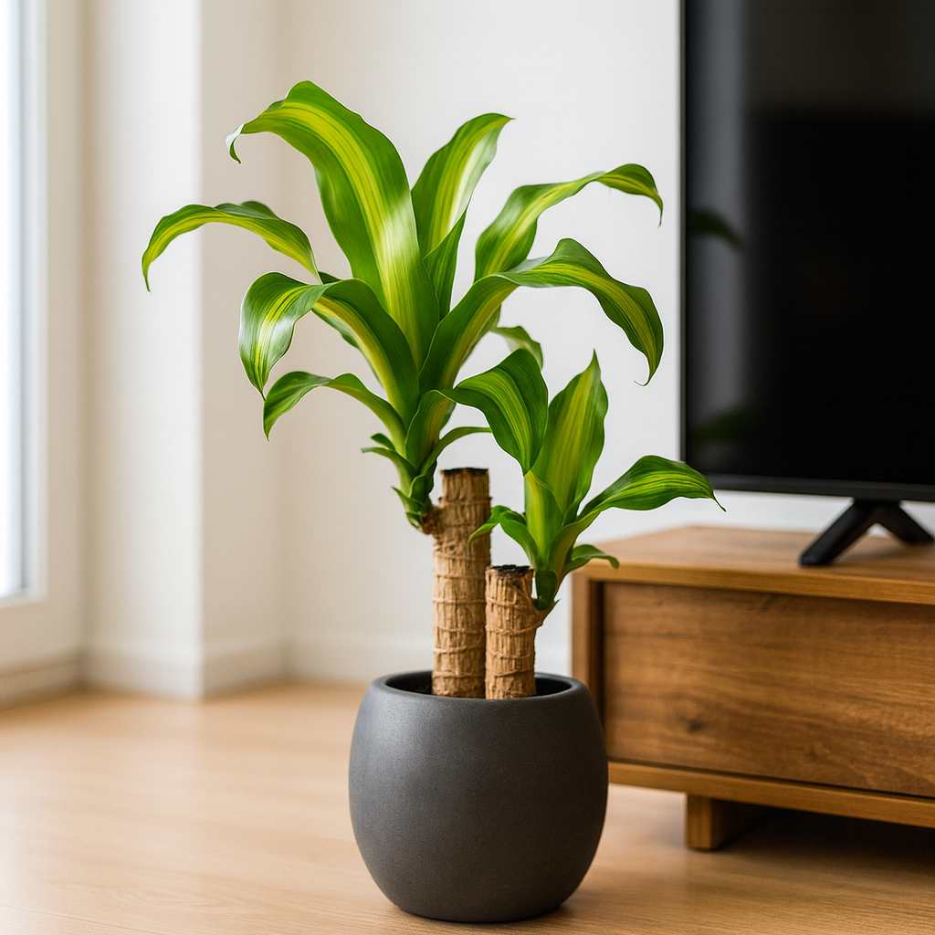 ドラセナマッサン黒の丸陶器2